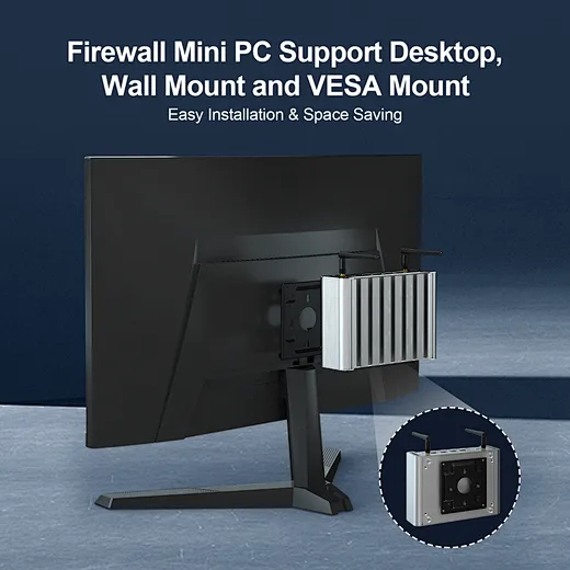 PC industrial pentru firewall pfSense cu Celeron J4125 și 4 LAN