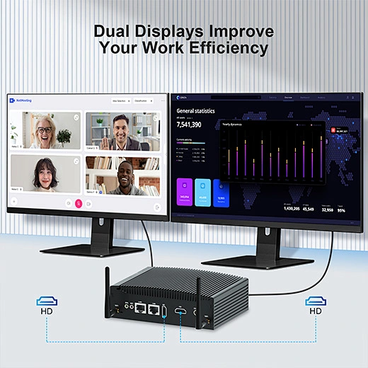 Mini PC Industrial Dual LAN H7-10th Core i3 i5 i7