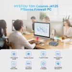 Mini PC cu 6 porturi LAN Intel i225 2.5G, destinat ca router soft PfSense și firewall