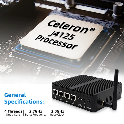 Firewall PC Celeron J4125 4 Lan