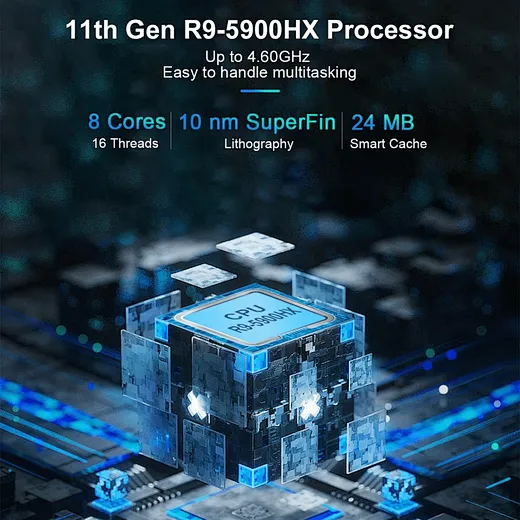 Calculator Mini Gamer cu Ryzen 9 5900HX și Ryzen 7 5800U, PC Desktop de Gaming