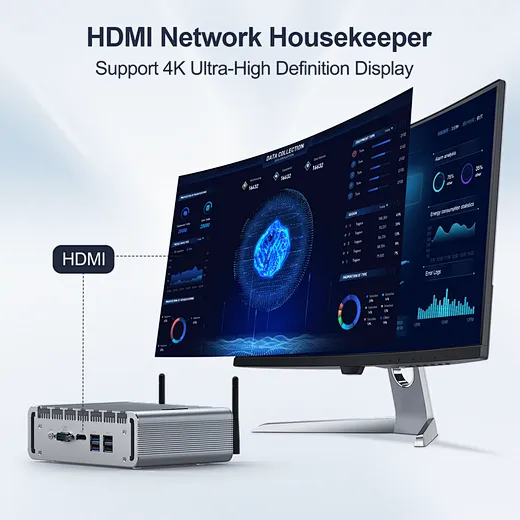 Mini PC cu 6 porturi LAN Intel i225 2.5G, destinat ca router soft PfSense și firewall