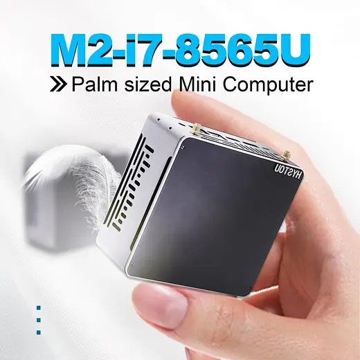 Mini PC de dimensiuni palmă, cu procesor Intel Core i7-8565U