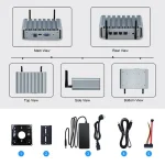 Mini PC cu 6 porturi LAN Intel i225 2.5G, destinat ca router soft PfSense și firewall