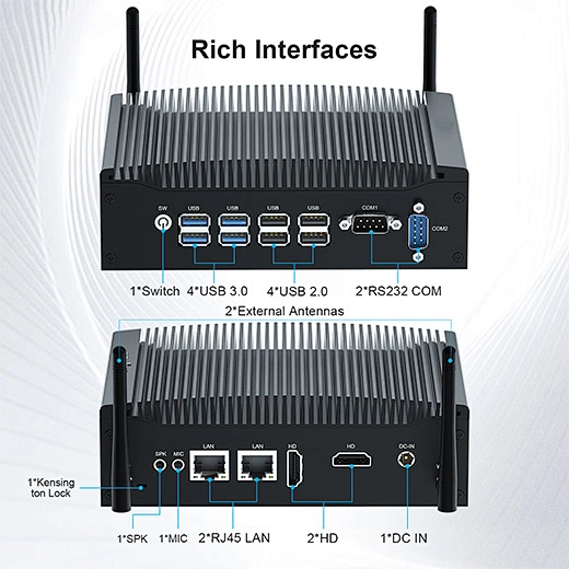 Mini PC Industrial Dual LAN H7-10th Core i3 i5 i7